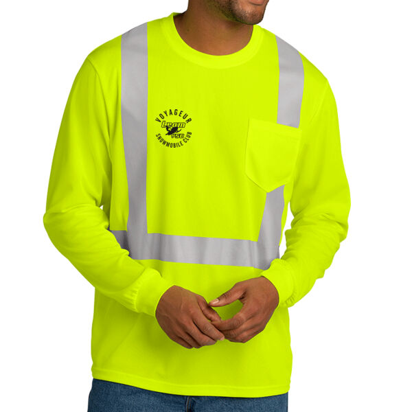 CornerStone ANSI 107 Class 2 Mesh Long Sleeve Tee - Printed Logos Thumbnail