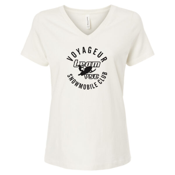 Bella+Canvas Women's Relaxed Jersey V-Neck Tee - Printed Logo Thumbnail